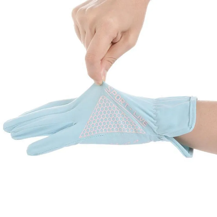 1pair Driving Sunscreen Anti-ultraviolet Thin Summer Ice Silk Dew Finger Non-slip Riding Gloves Free Size(Smoke Gray)