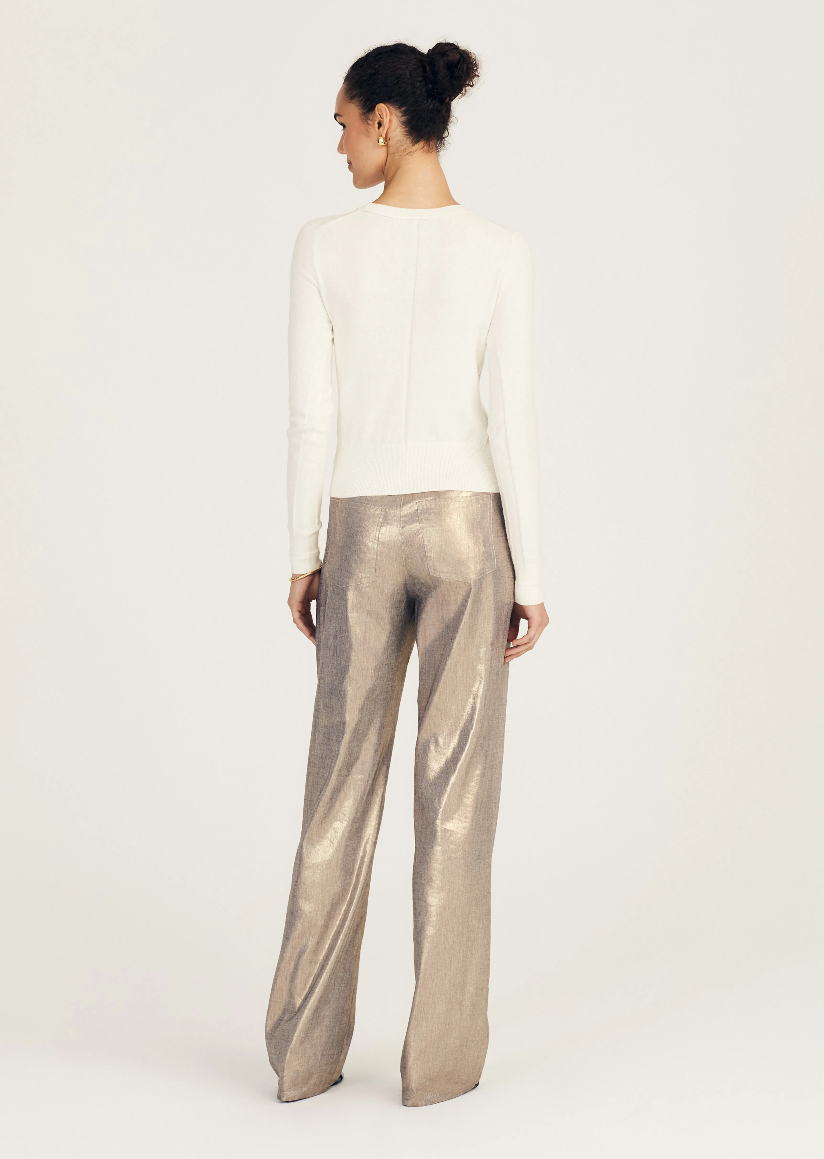 Alizee Long Sleeve Crew Neck Sweater - Blanc de Blanc