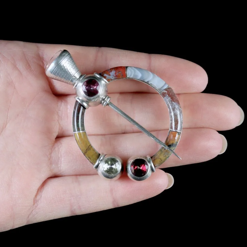 Antique Victorian Scottish Brooch Penannular Pin Circa 1860