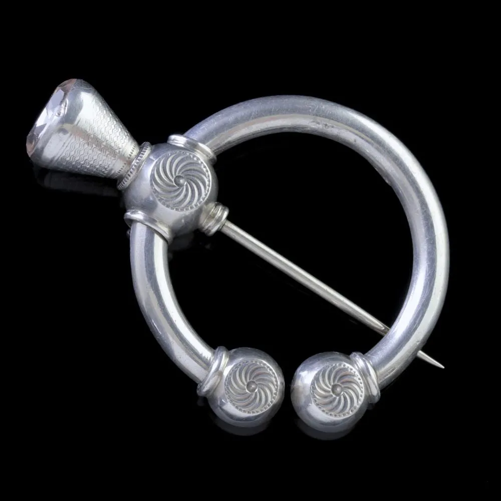 Antique Victorian Scottish Brooch Penannular Pin Circa 1860