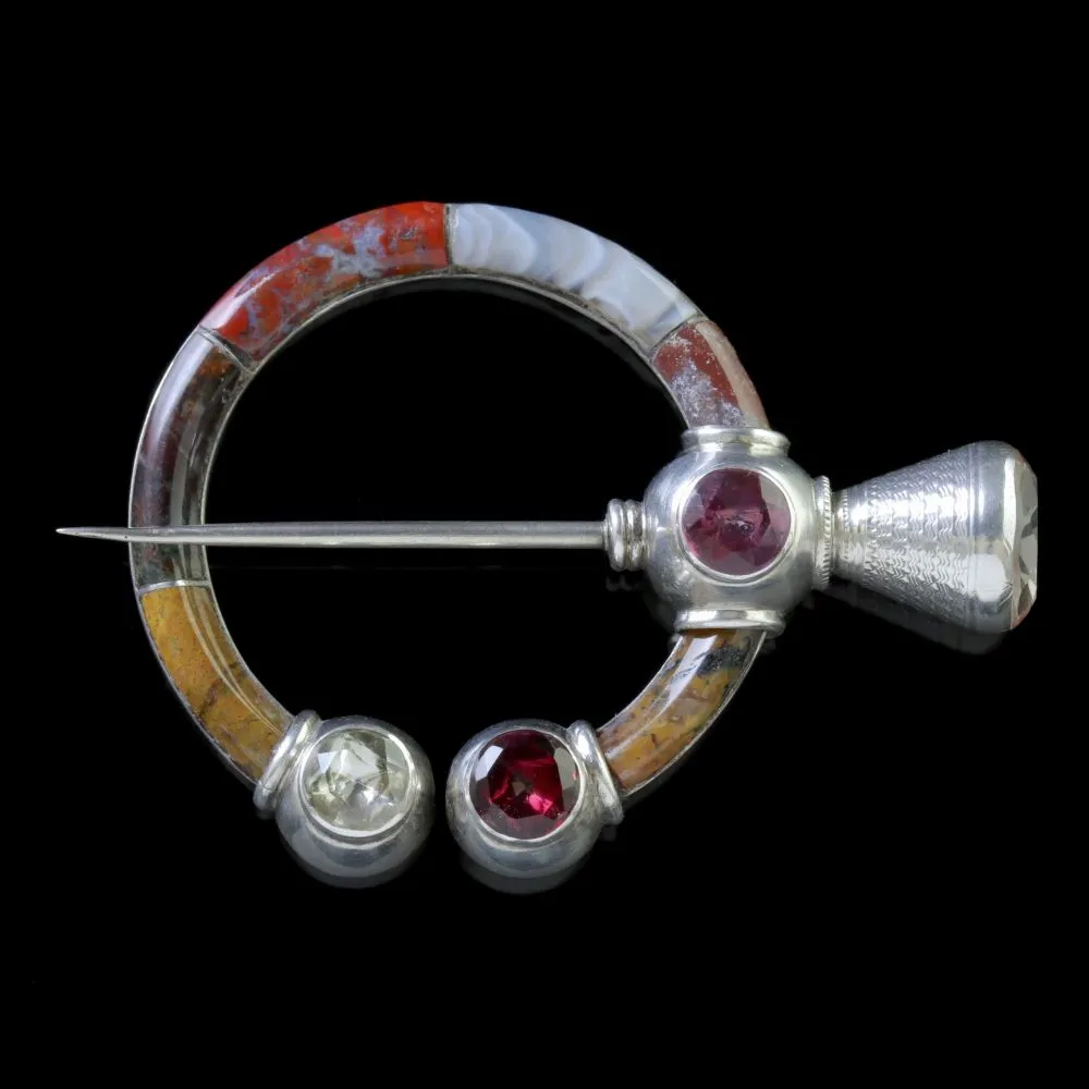 Antique Victorian Scottish Brooch Penannular Pin Circa 1860