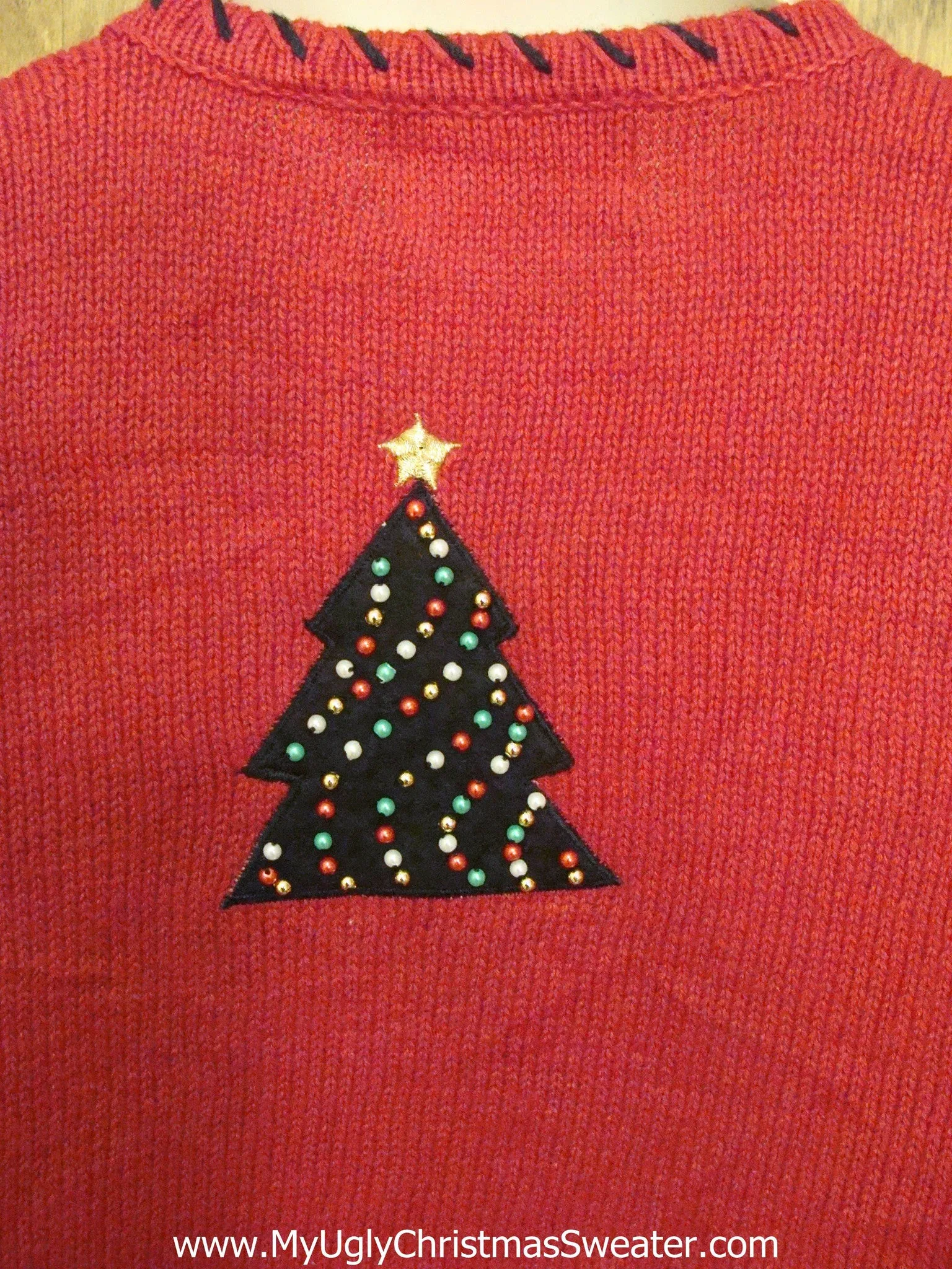 Bead Trees Ugly Festive Xmas Sweater Vest