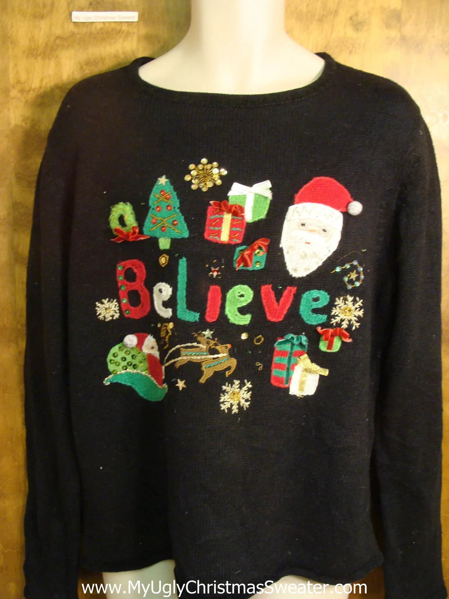 Believe Santa Ugly Christmas Sweater