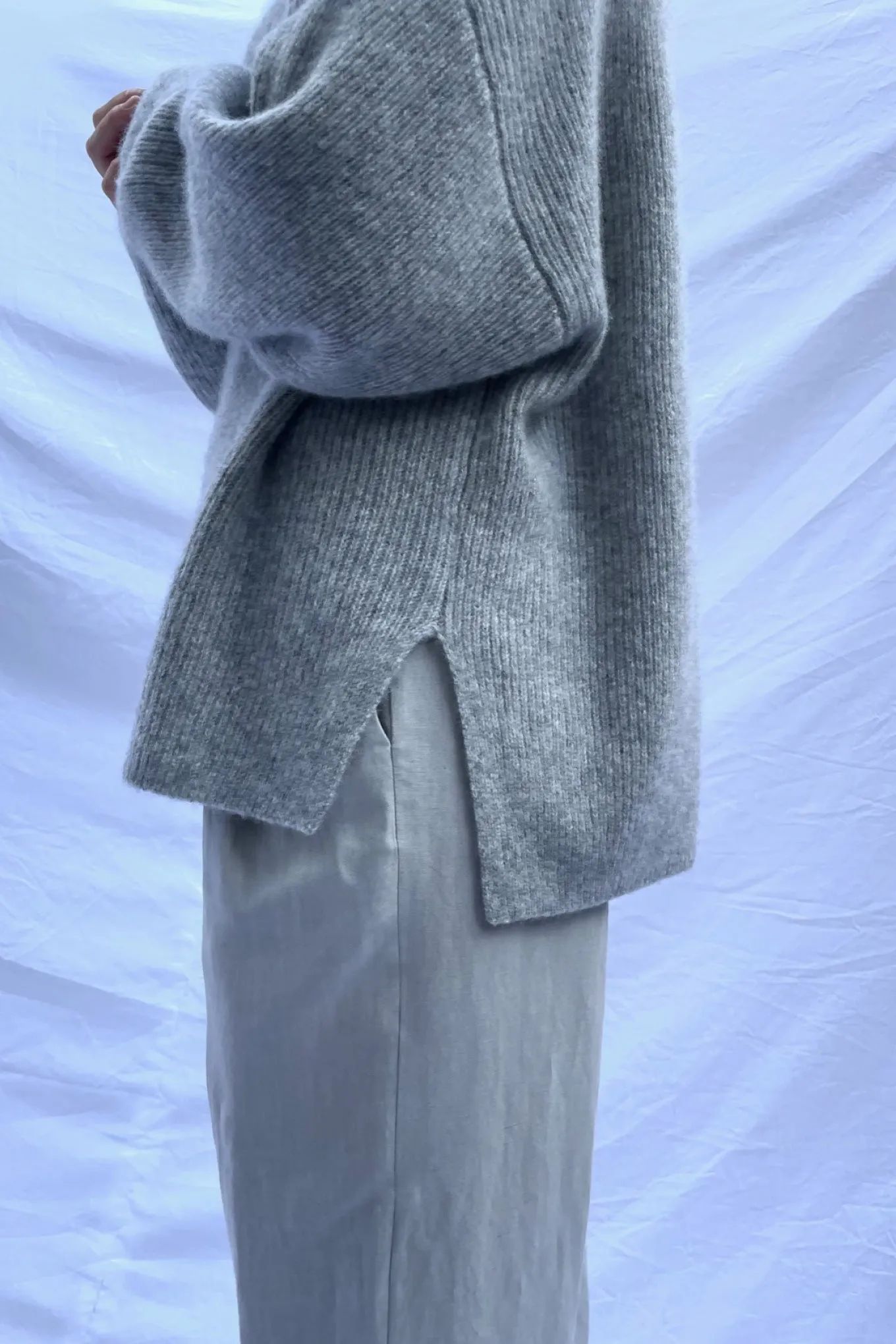 BEZ RIB KNIT - FLINT - SILK/CASHMERE