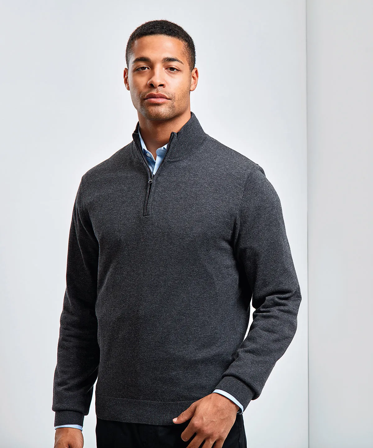 Black - ¼ zip knitted sweater