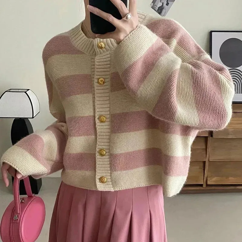 Blythe Stripe Cascade Knitted Cardigan