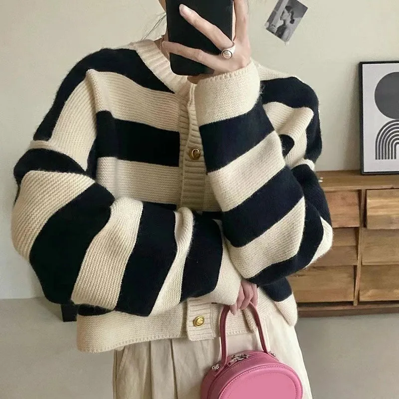 Blythe Stripe Cascade Knitted Cardigan