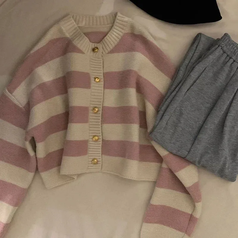 Blythe Stripe Cascade Knitted Cardigan