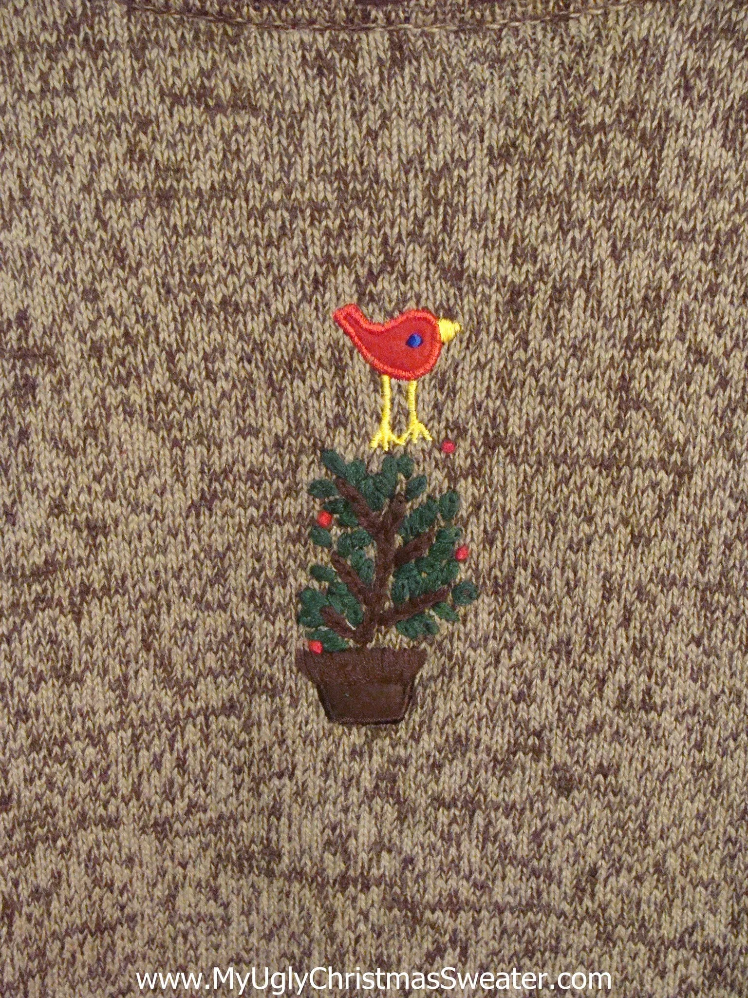 Brown Light Up Ugly Xmas Sweater Vest with Snowmen