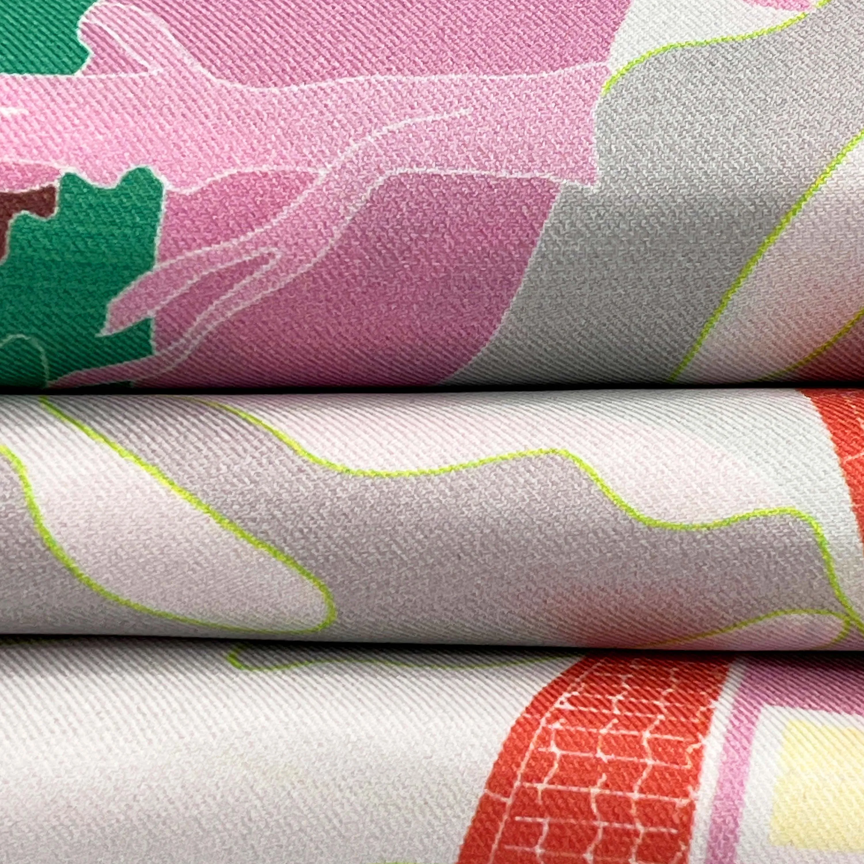 Capri pink and grey silk tie scarf