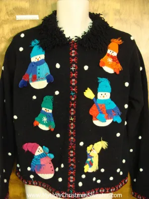 Colorful Bright Snowmen Ugly Christmas Sweater