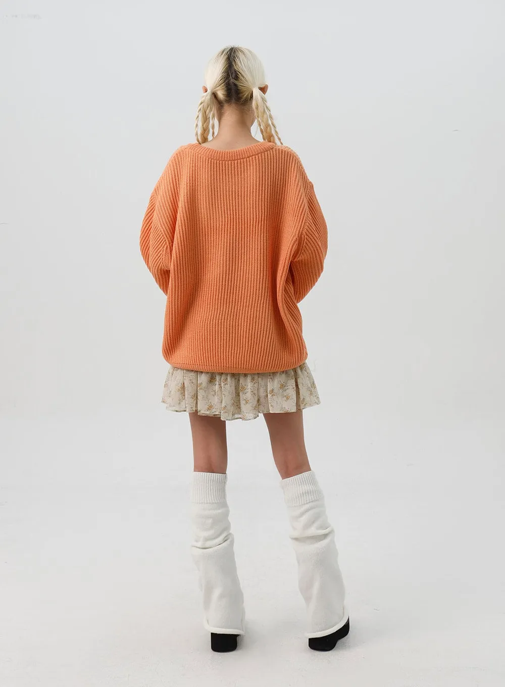 Comfy Loose Fit Knit Sweater IS311
