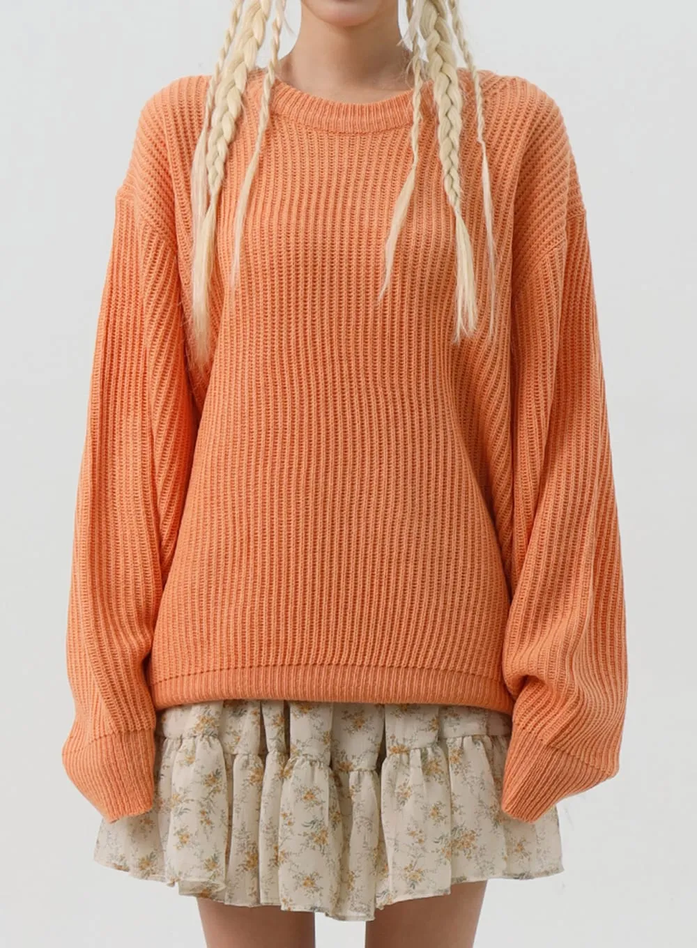 Comfy Loose Fit Knit Sweater IS311
