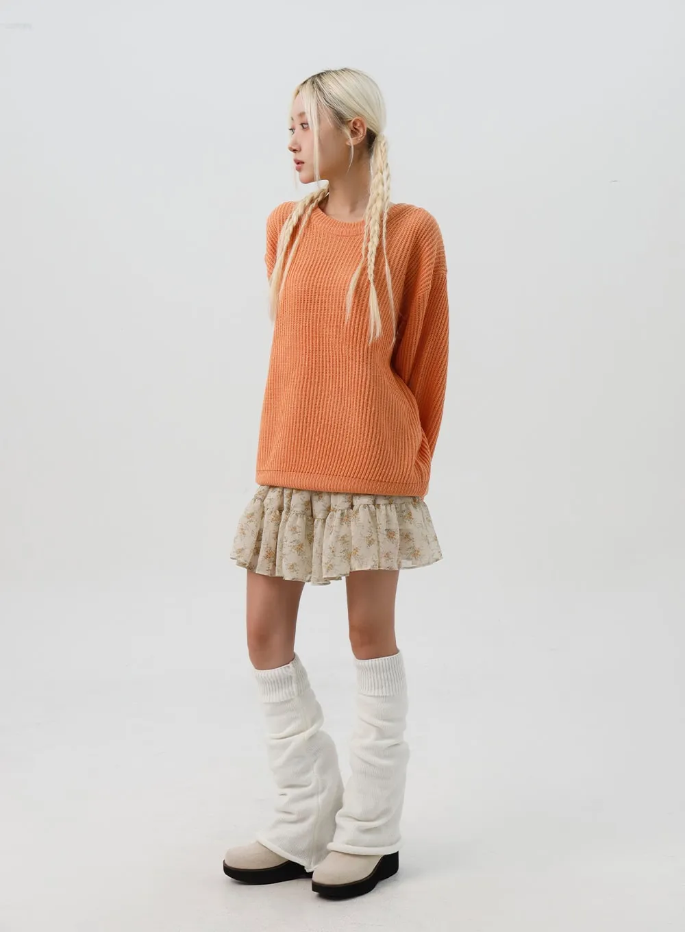 Comfy Loose Fit Knit Sweater IS311