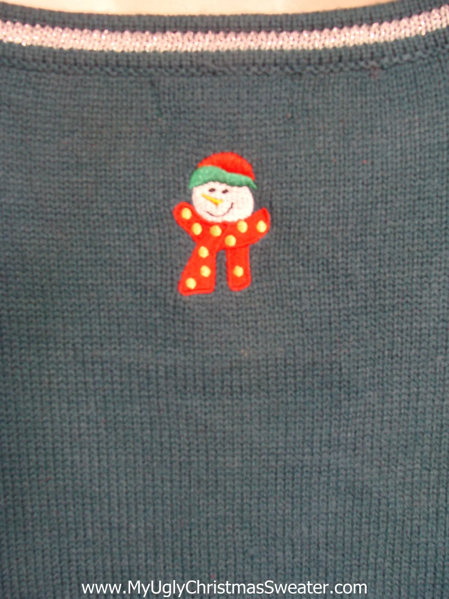 Cute Christmas Sweater Vest with Sporty Snowmen