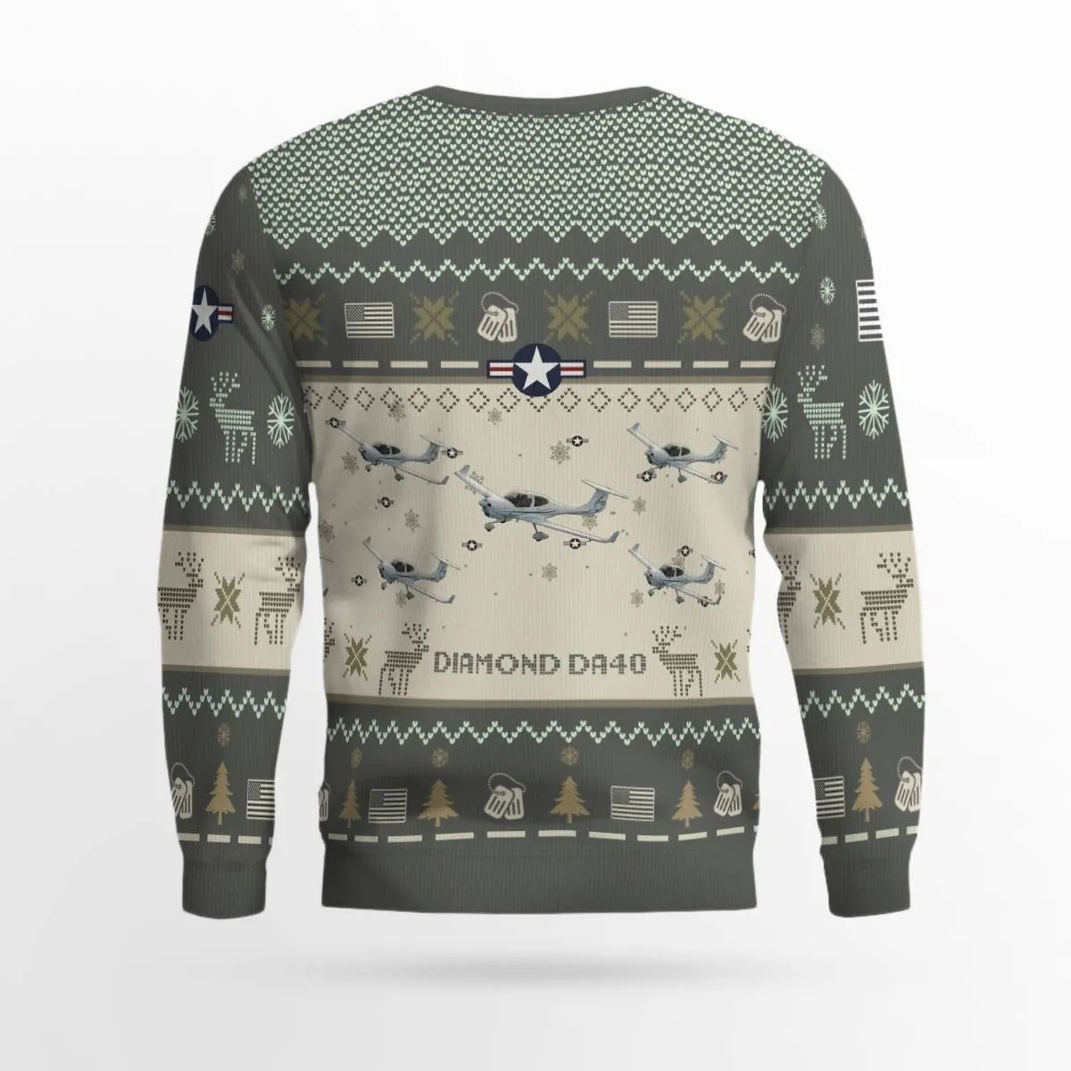 Diamond DA40_Aircraft Ugly Sweater, Ugly Sweater Christmas Shirt for Men Dad Veteran