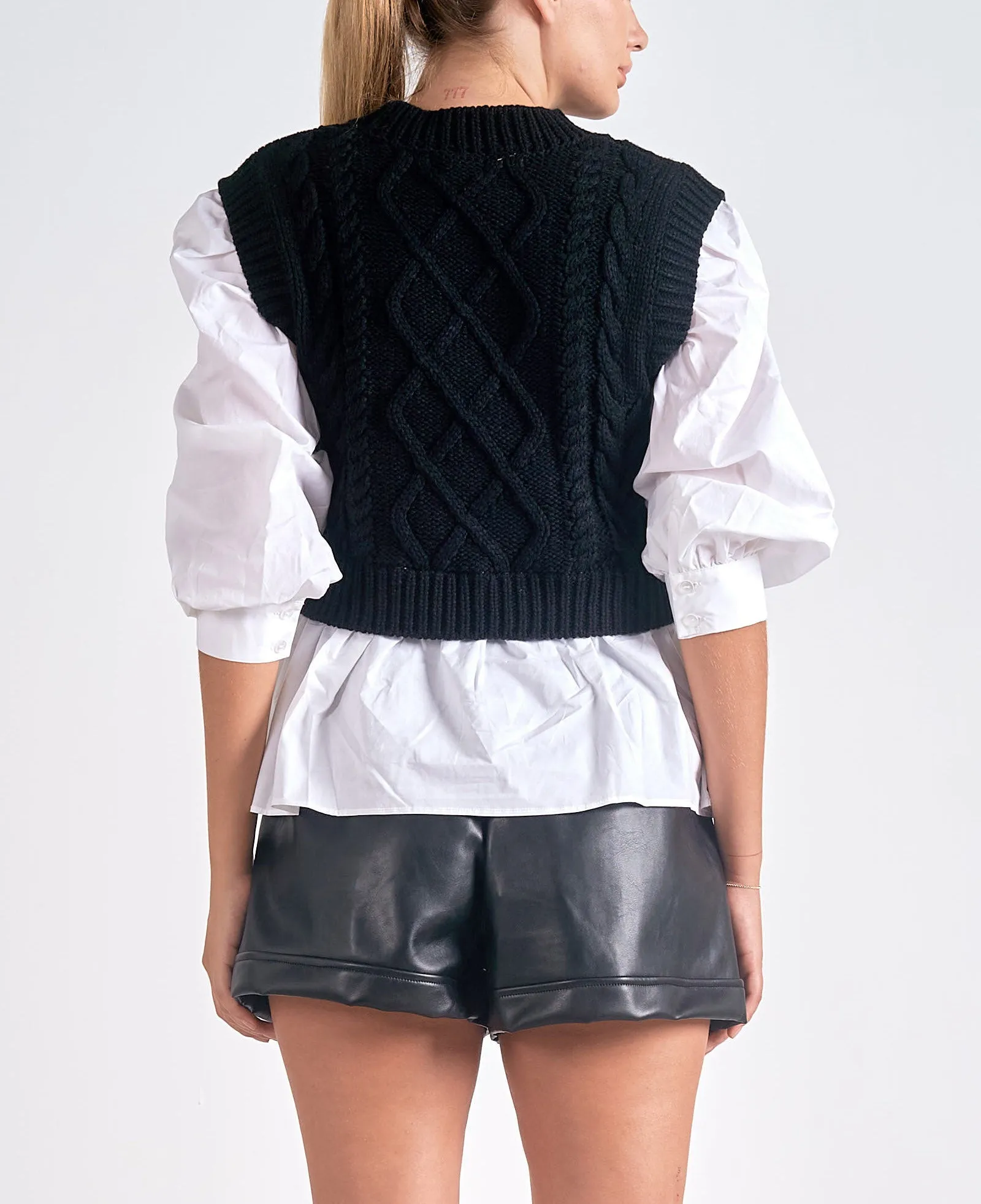 Elan Cable Layered Sweater Top