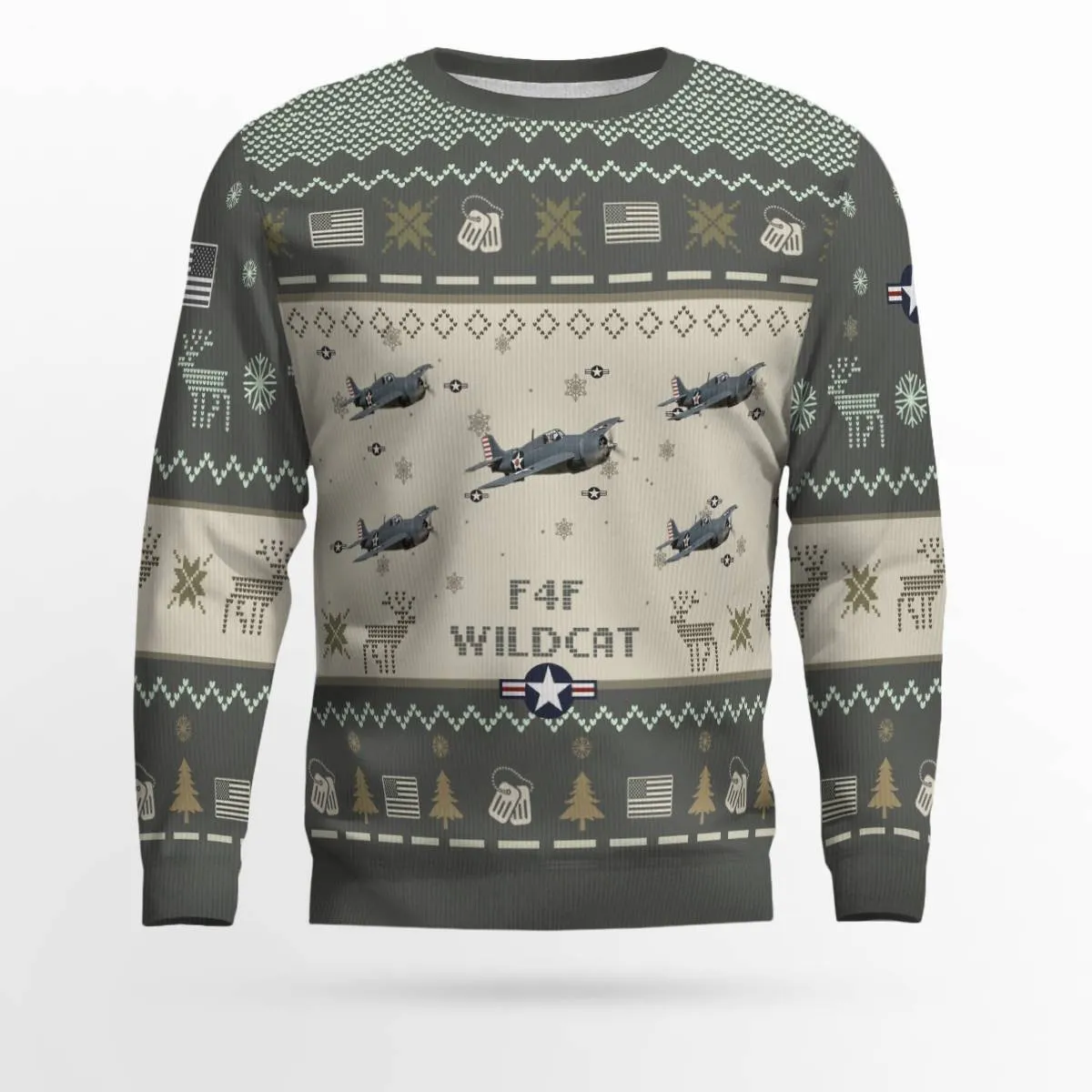 F4F Wildcat Aircraft Ugly Sweater, Ugly Sweater Christmas Shirt for Men Dad Veteran