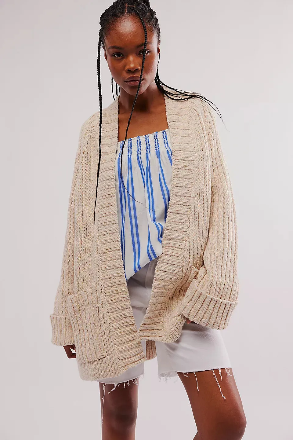 Free People Blossom Cardi - IVORY PASTEL