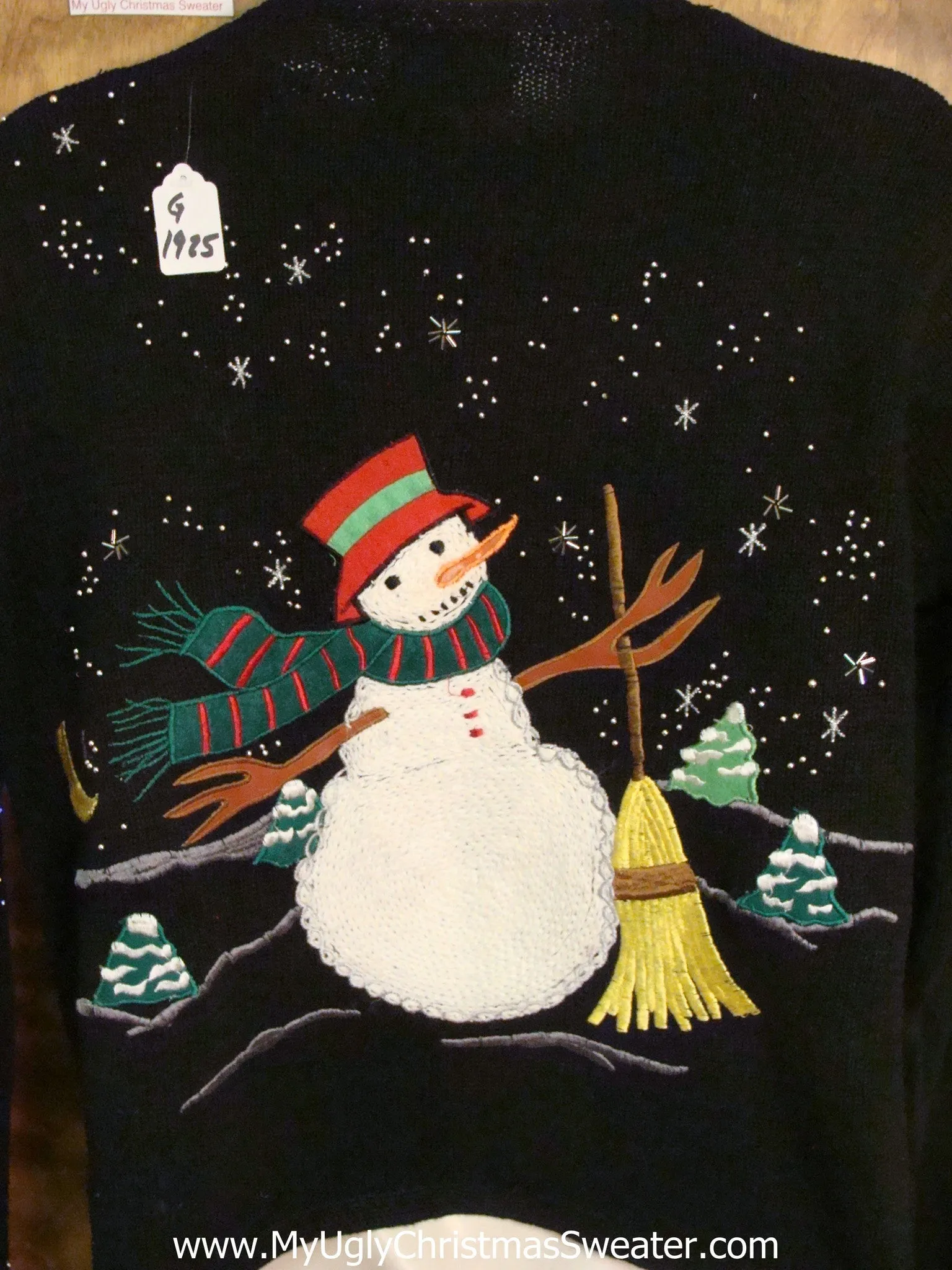 Huge Snowman on BACK Light Up Ugly Christmas Jumper