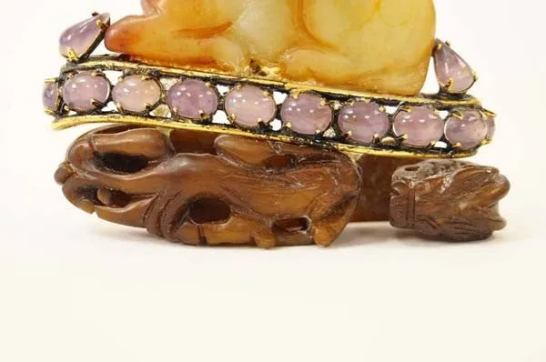 Iradj Moini Agate Jeweled Horse Brooch