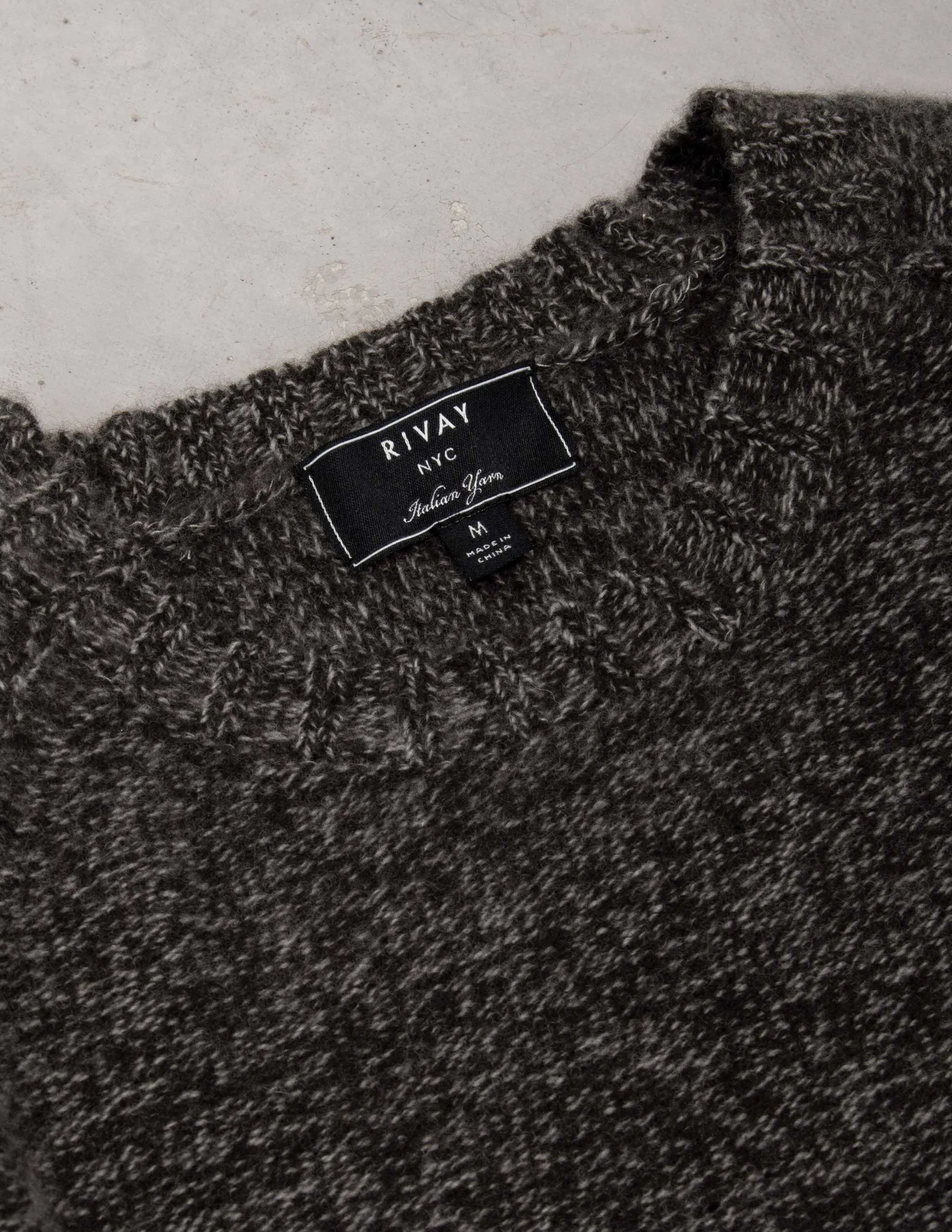 Kent Wool Crewneck Sweater in Brown Marl