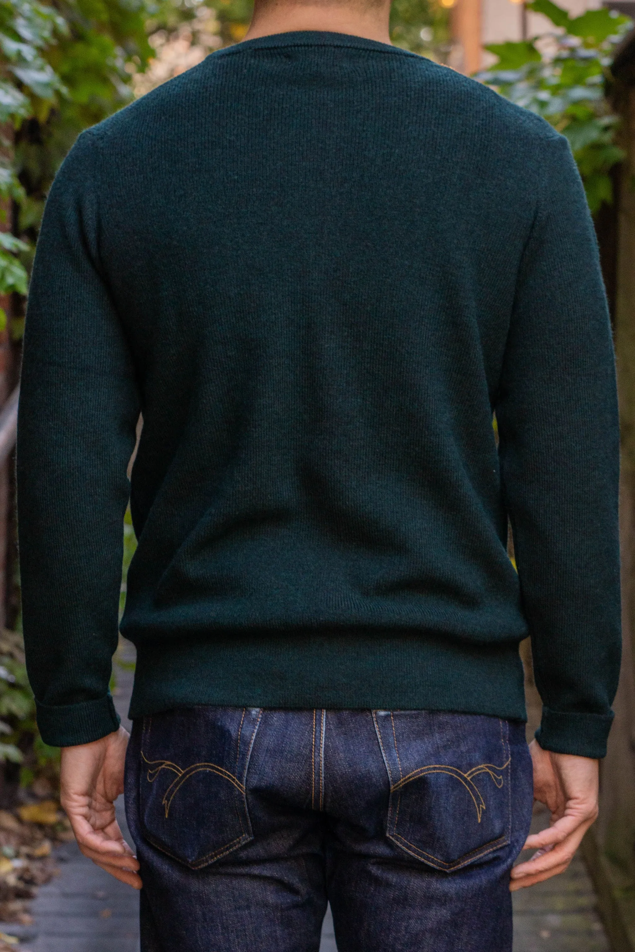 Merz b. Schwanen MWCC01 Pullover Merino Ribbed Structure - Dark Teal