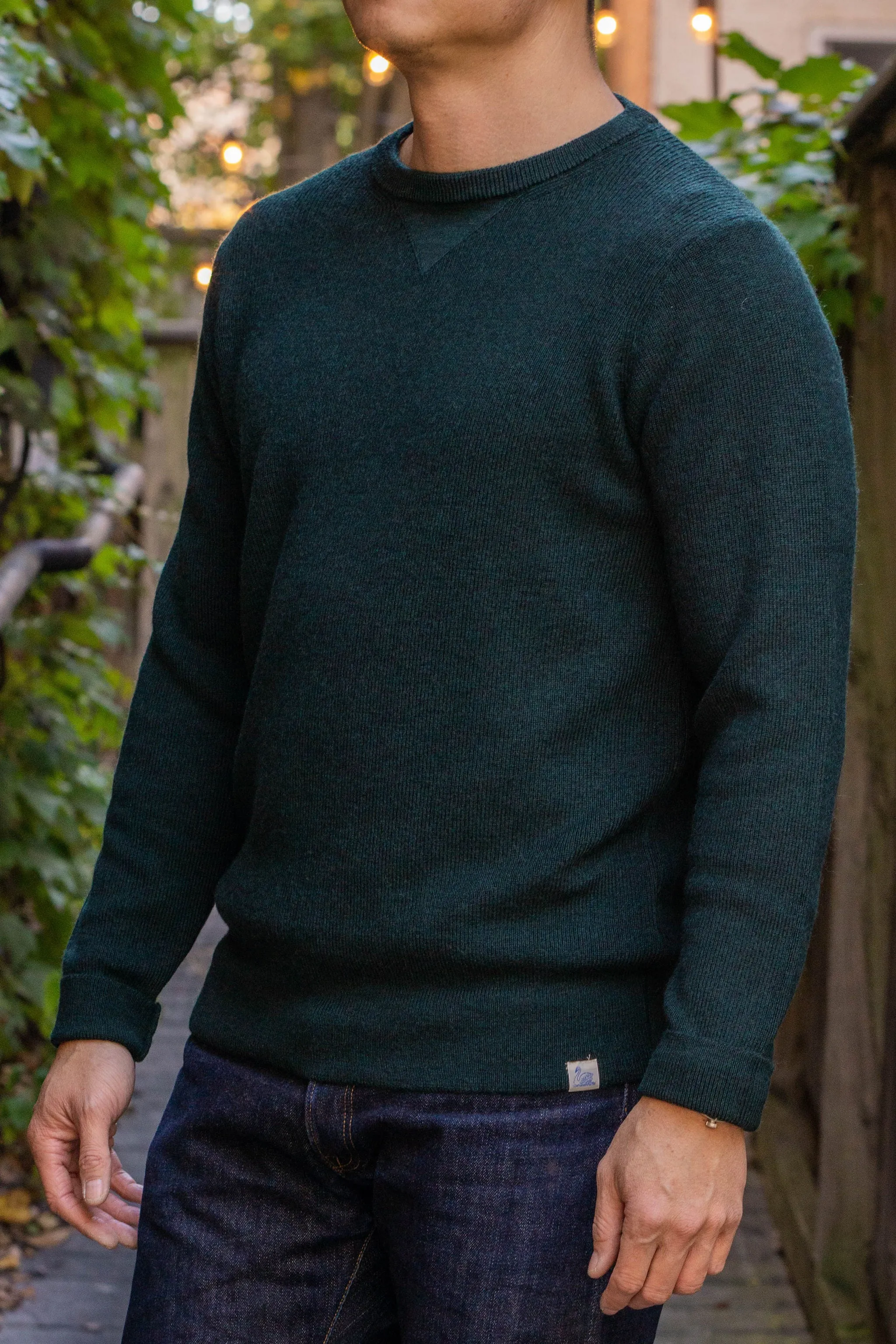 Merz b. Schwanen MWCC01 Pullover Merino Ribbed Structure - Dark Teal