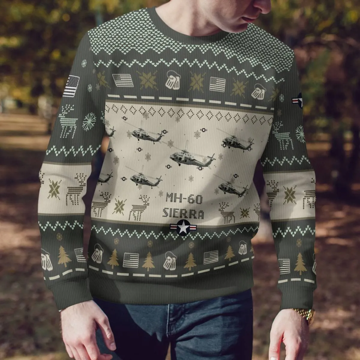 MH-60S Sierra MH60S_Aircraft Ugly Sweater, Ugly Sweater Christmas Shirt for Men Dad Veteran