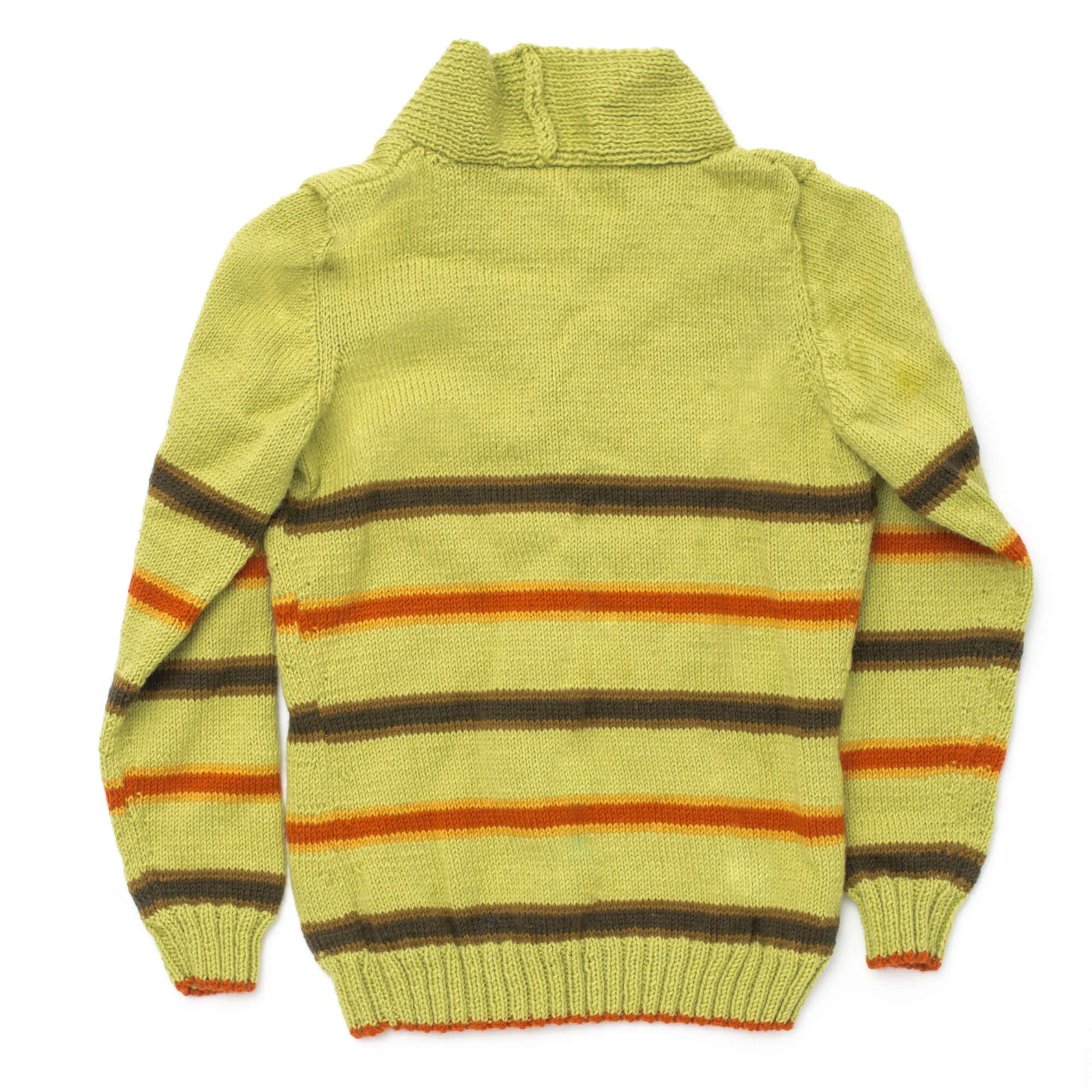 Patons Shawl Collar Striped Knit Cardigan