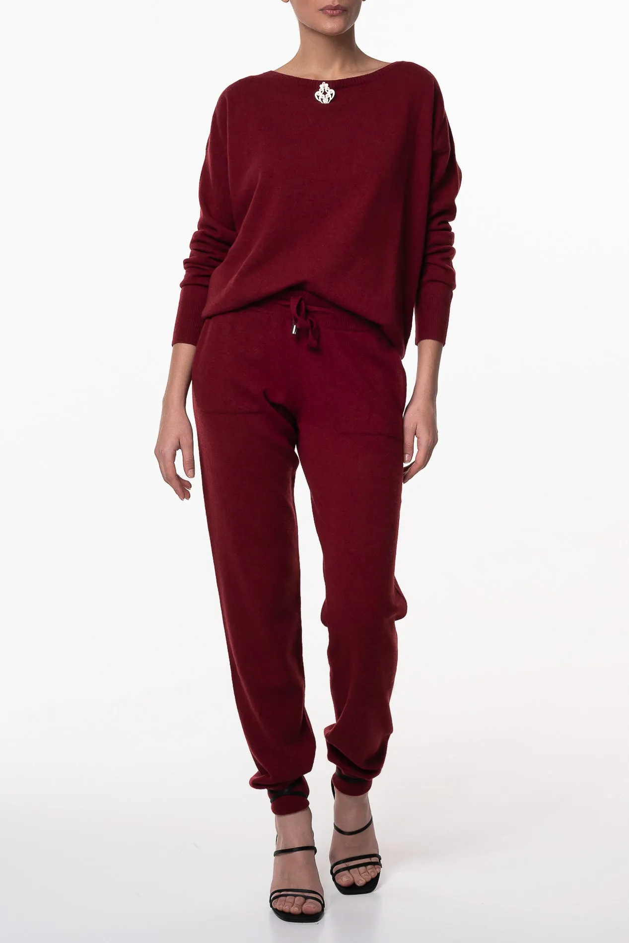 Rania Boat Neck Cashmere Sweater In Cuir De Russie
