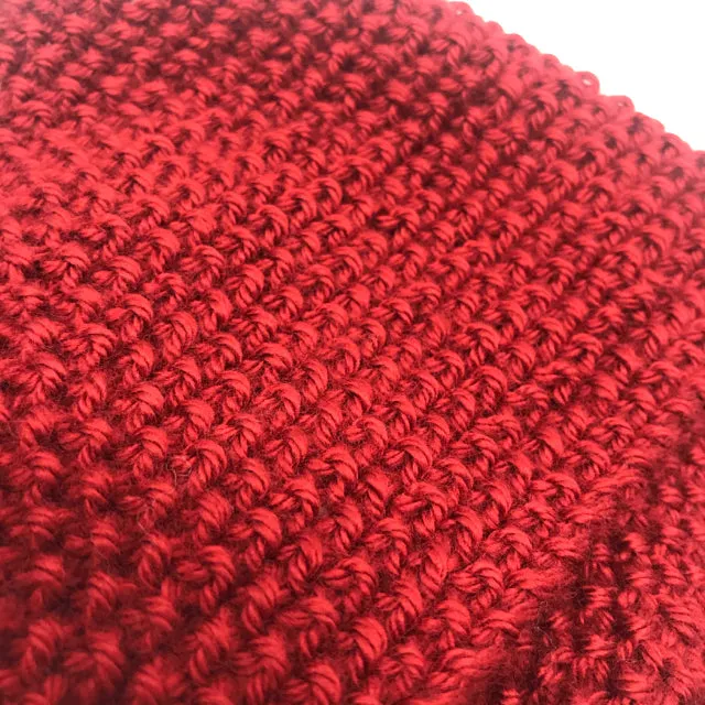 Red Acrylic Seed Stitch Knit Cowl