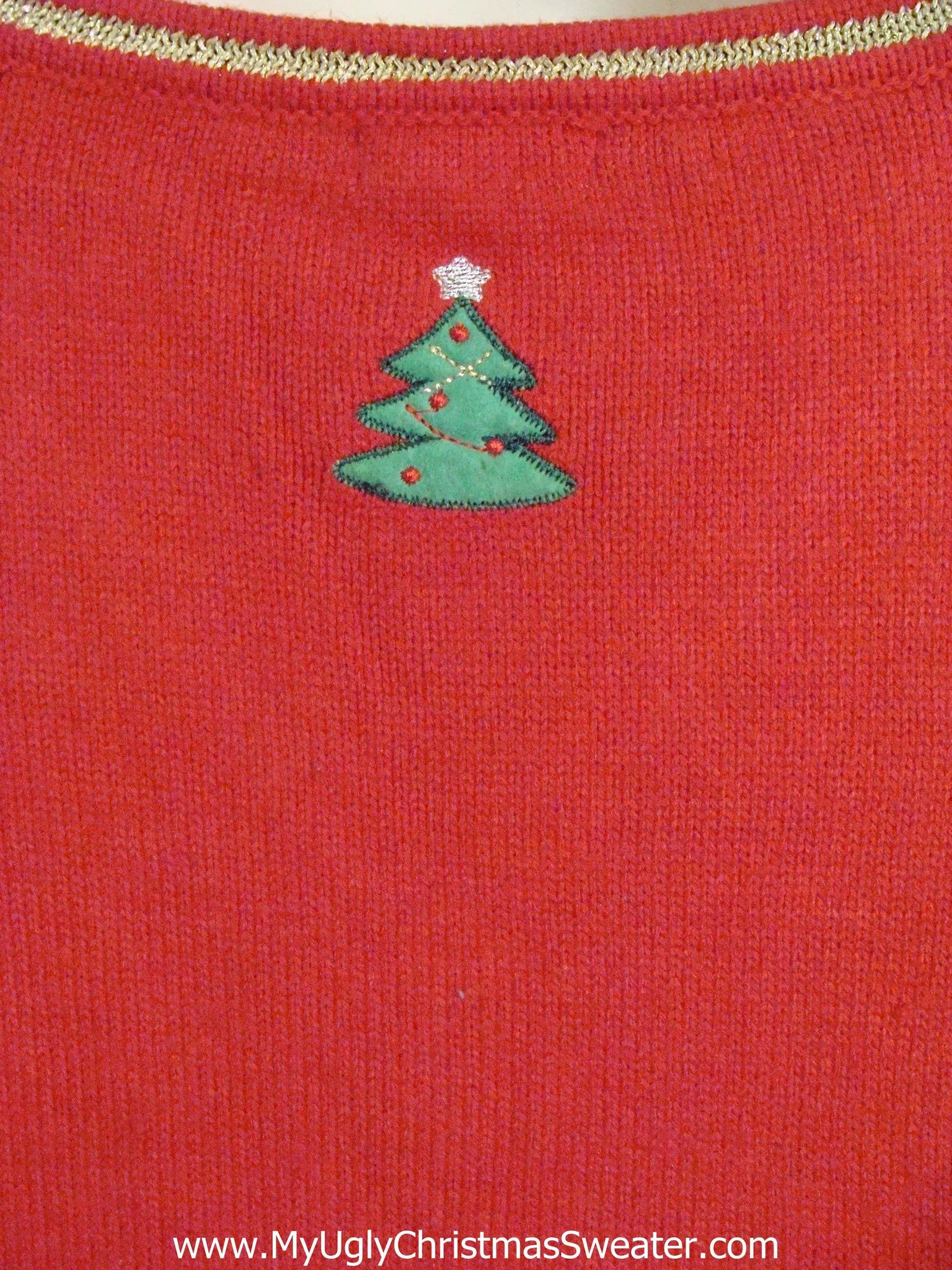 Red Festive Ugliest Christmas Sweater Vest