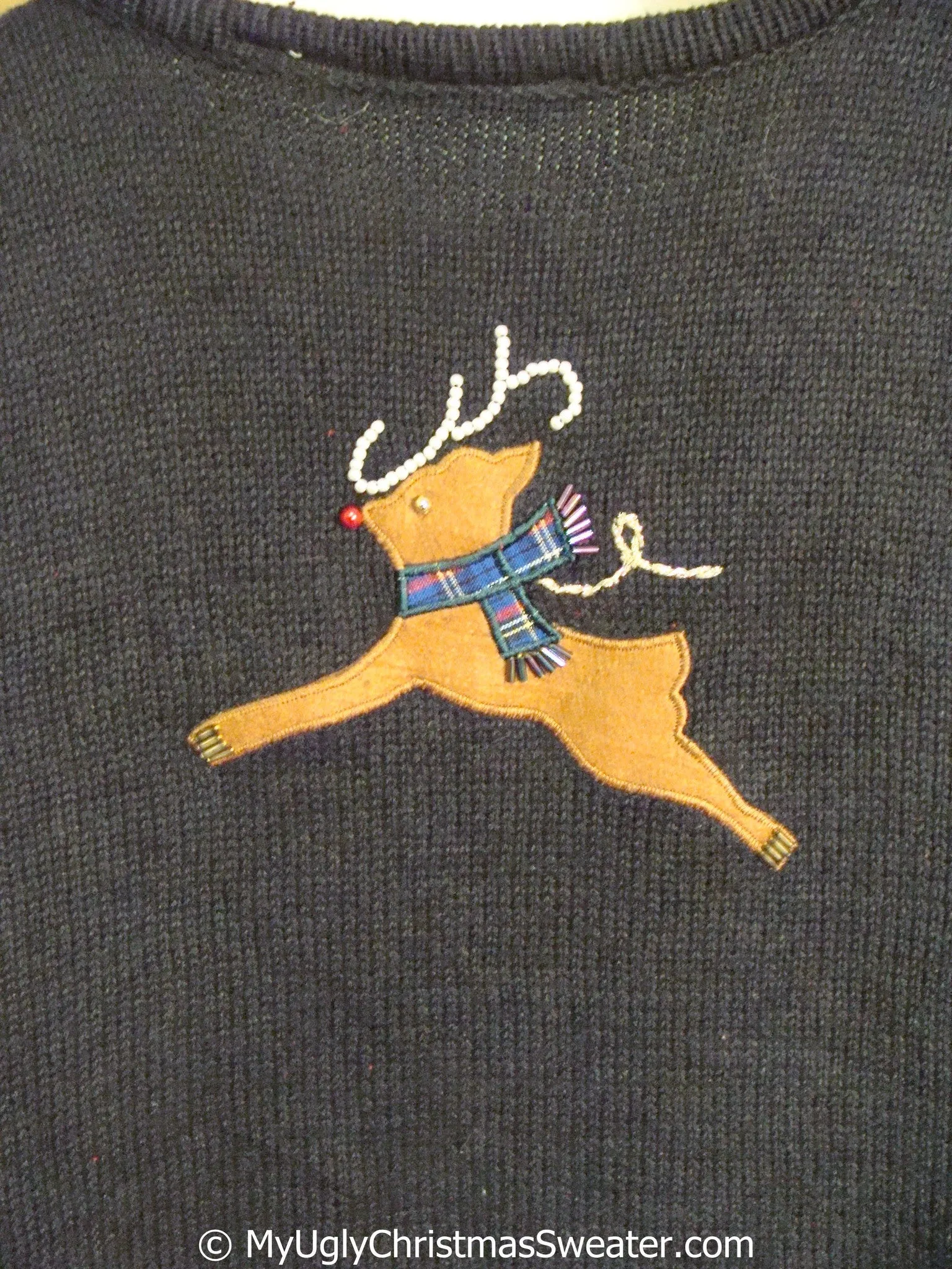 Santa and Flying Reindeer Cheap Christmas Sweater Vest
