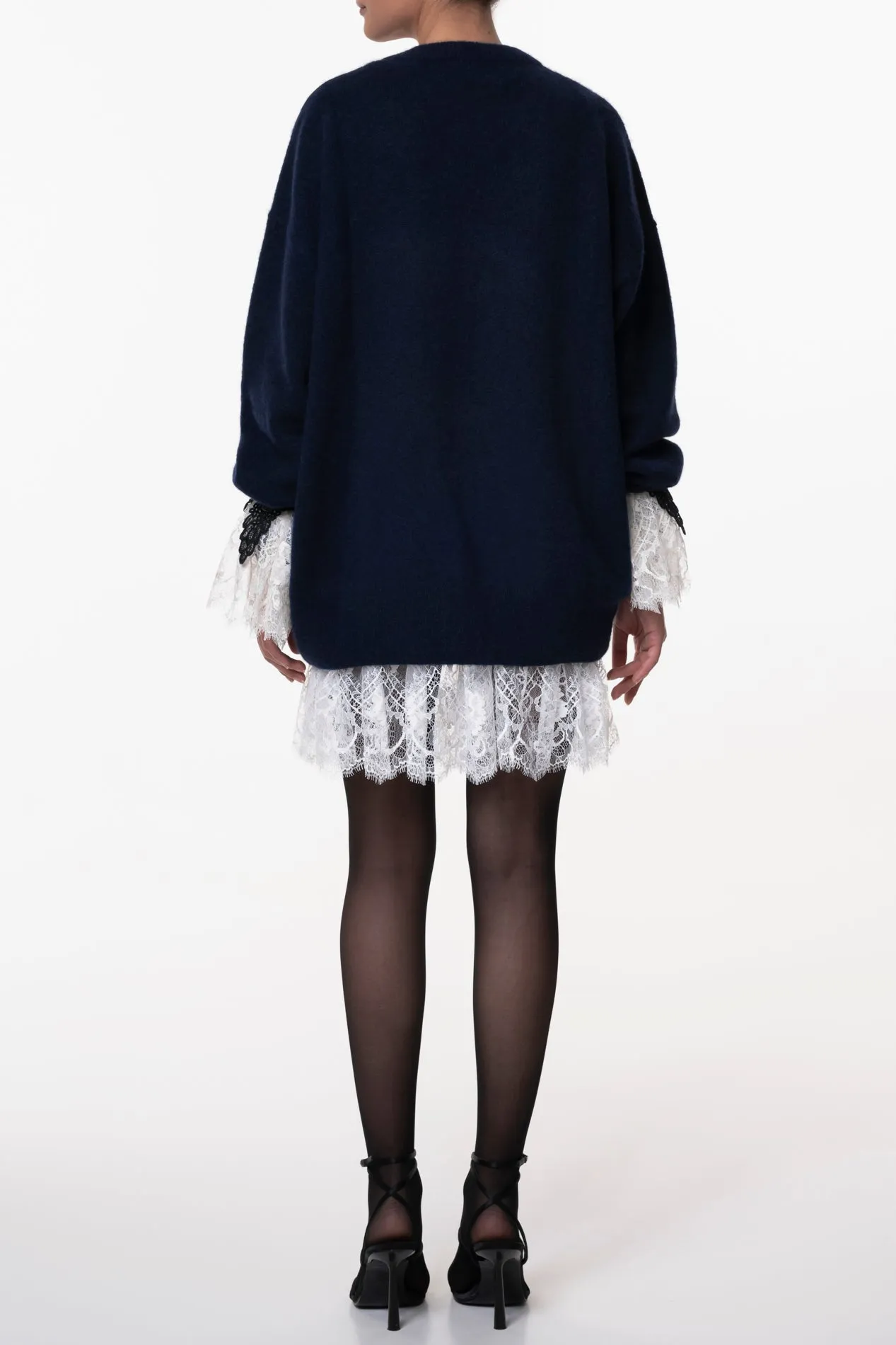 Sariel Blue Cashmere and Silk-blend Sweater In Blue