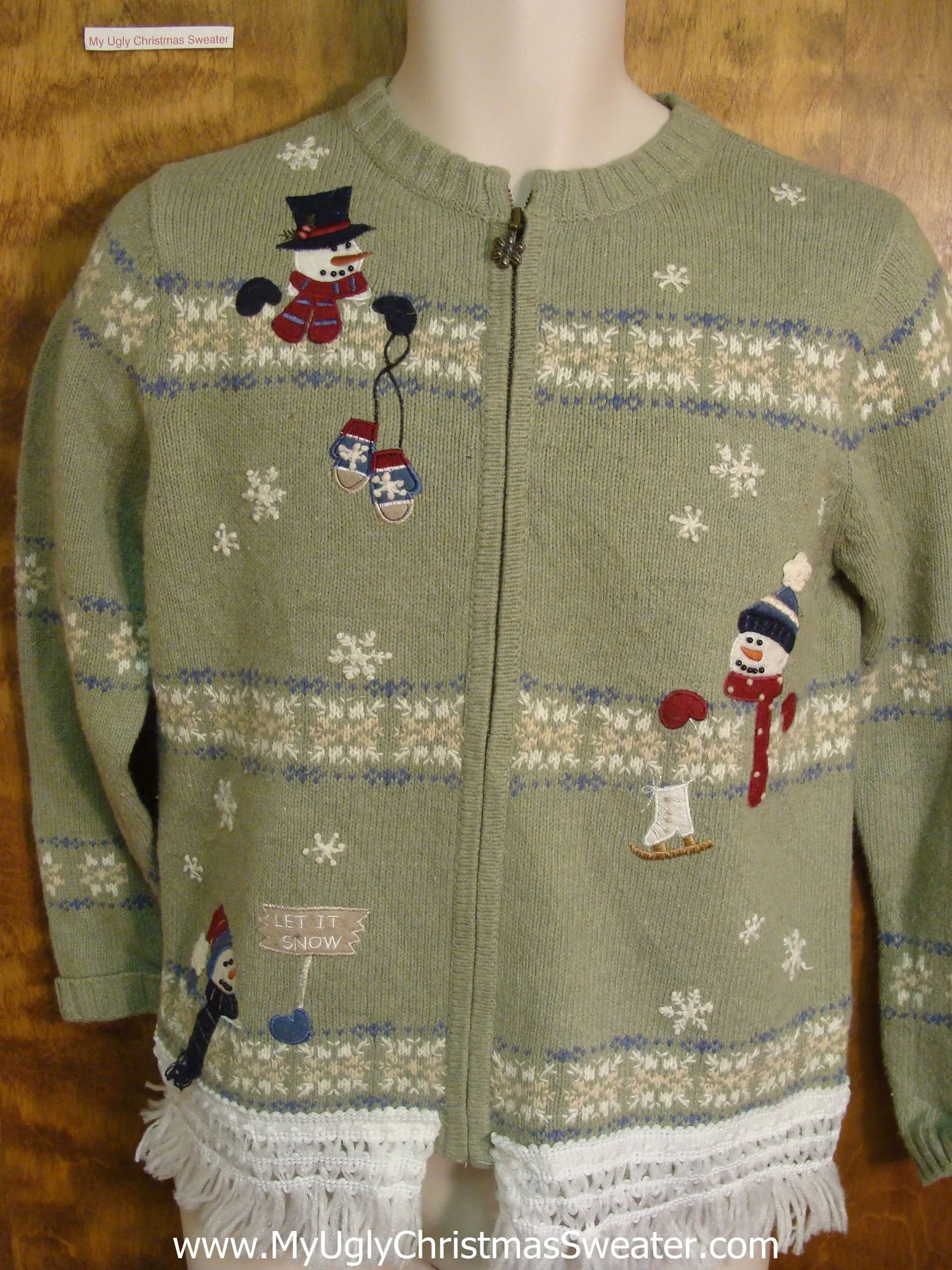 Snowmen Having Winter Fun Ugly Xmas Sweater