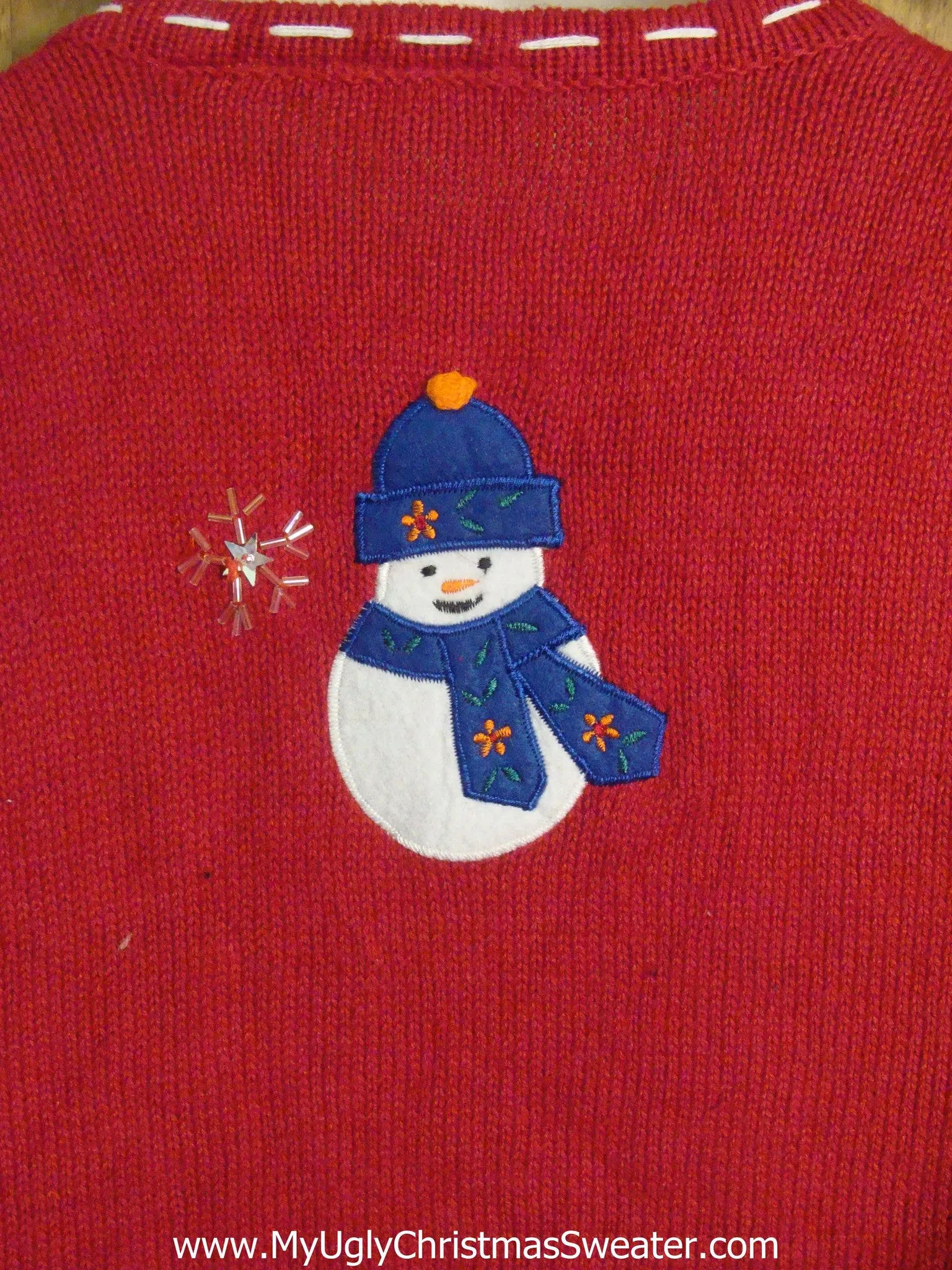 Snowmen Playing with Rudolph Funny Ugly Sweater Vest for a Christmas Party