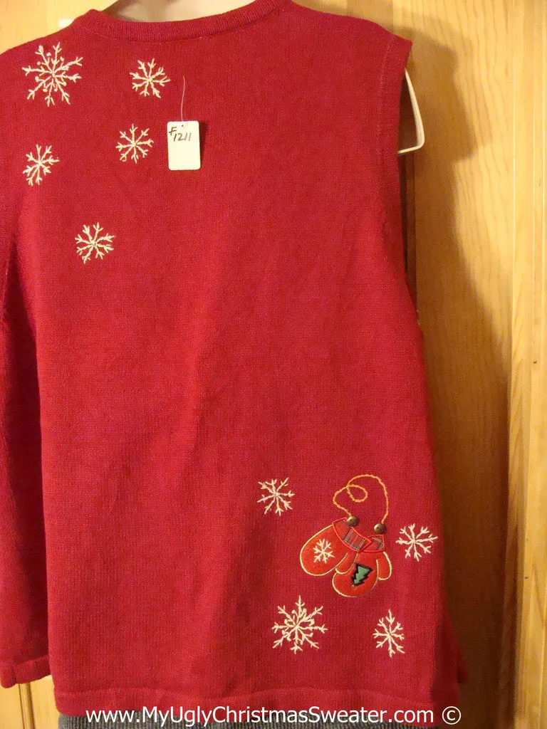 Tacky Christmas Sweater Vest Skates Mittens Wms / Mens XXXL (f1211)