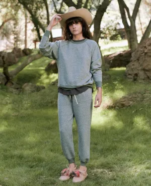 THE GREAT - The College Sweatshirt in Basil Heather