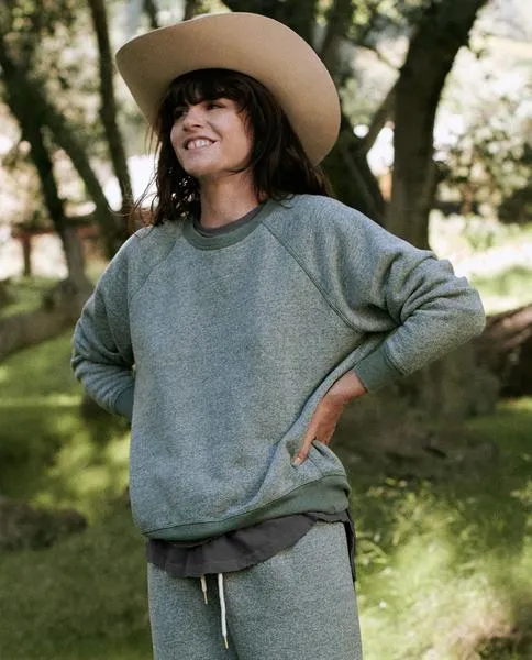 THE GREAT - The College Sweatshirt in Basil Heather