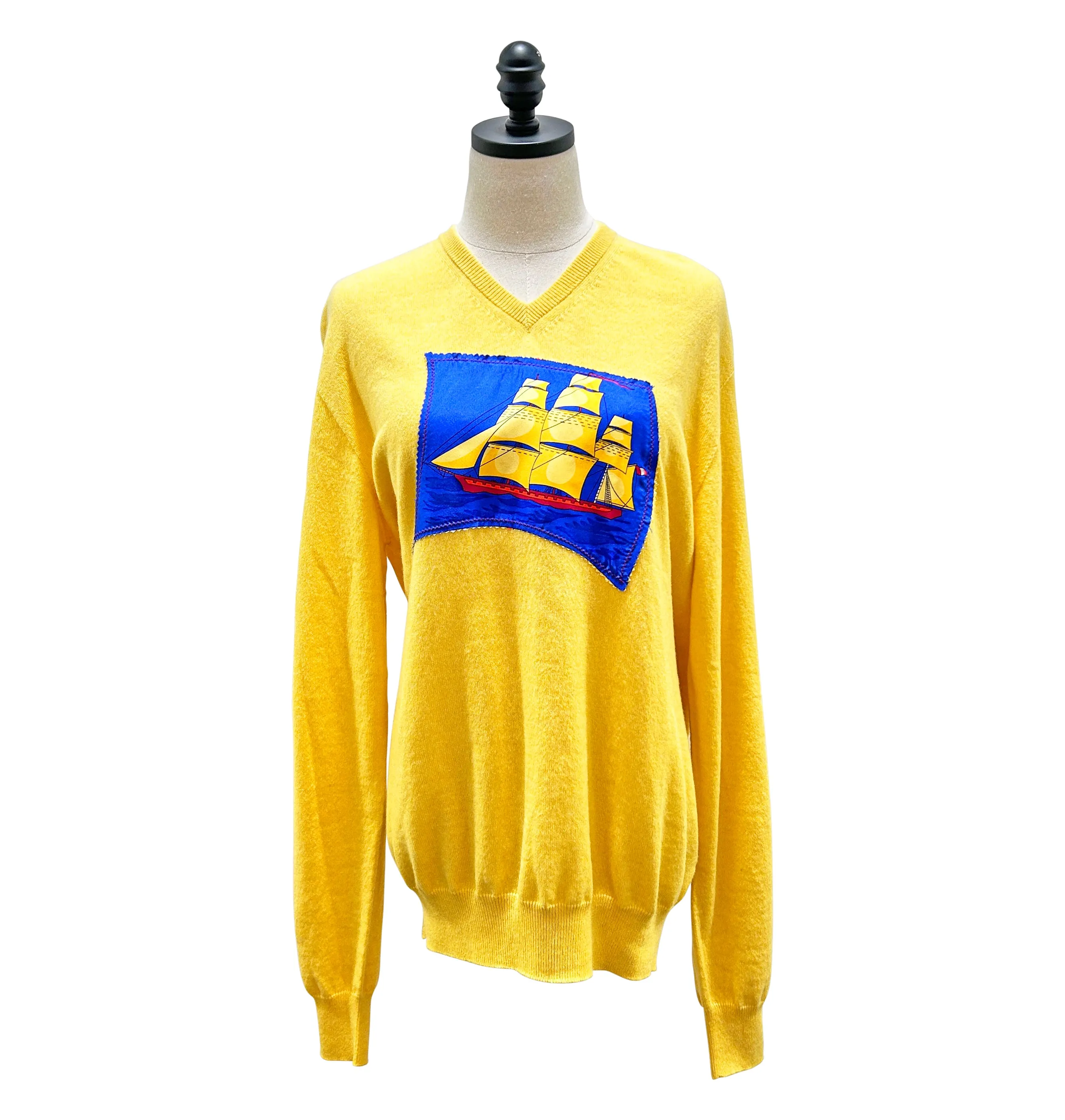 Yellow Cashmere V-Neck Sweater